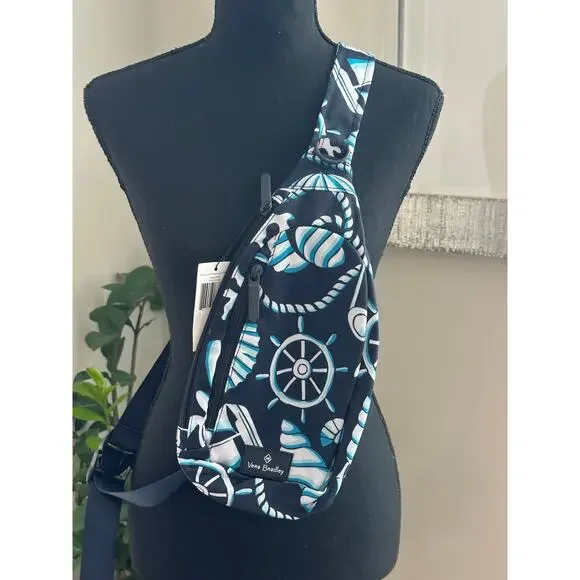 Vera Bradley Blue Nautical Sling Bag Backpack Lighten Up Essential Shore Enough Vera Bradley Blue Nautical Sling Bag Backpack Lighten Up  main image 4